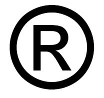 Das R-Zeichen ("R" im Kreis, (R) Symbol) bedeutet eingetragenes Markenrecht